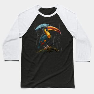 Hornbill Rainy Day With Umbrella Baseball T-Shirt